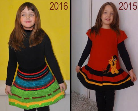 Asimetrična dekliška tunika in kratke hlačke