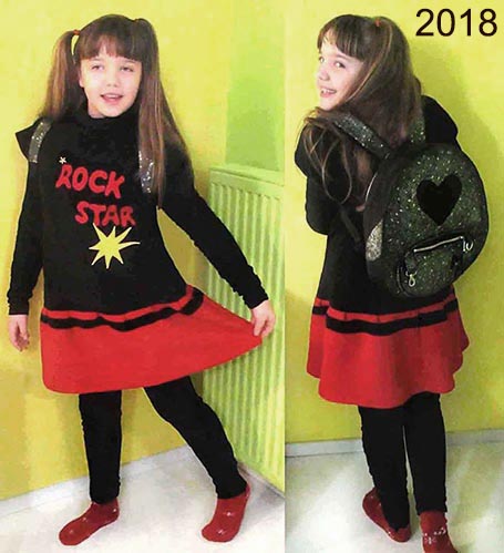 Oblekica za deklico z ročno izdelanimi aplikacijami iz istega materiala